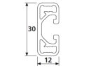 Aluminum profile 30x12 I-type groove 6 - bar length 3...