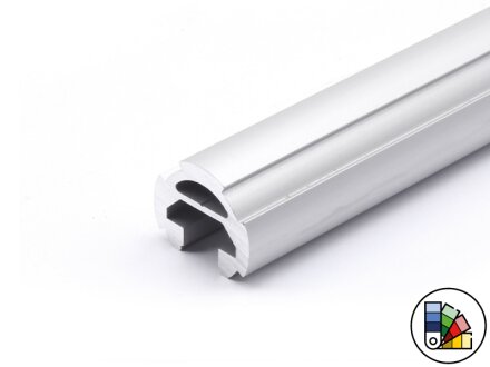 Tube profilé en aluminium avec rainure D28 - rainure de type B 10 - longueur de barre 3 mètres - revêtement en poudre disponible en différentes couleurs