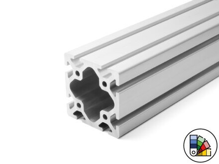 Profilo in alluminio 100x100L tipo I gola 10 (chiaro) - lunghezza barra 3 metri - verniciatura a polvere disponibile in vari colori