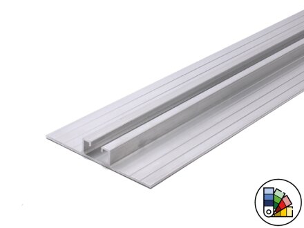 Zonneprofiel - trapeziumrail 90x13,5 voor montage op plaatstalen daken (8,5mm), gefreesd aluminium - staaflengte 3 meter - poedercoating verkrijgbaar in diverse kleuren