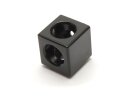 Cube connector 2D 30 B-type slot 8 - black powder-coated