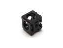 Cube connector 3D 20 B-type slot 6 - black powder-coated