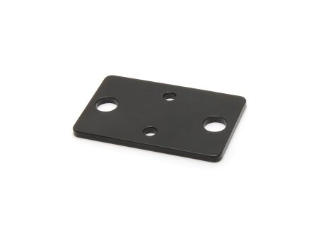 Placa de soporte para interruptor de 2 elementos, aluminio, con recubrimiento de polvo negro