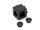 Kubusverbinder 2D 20 I-type groef 5 inclusief afdekkappen, zwart gepoedercoat