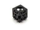 Cube connector 3D 20 I-type groove 5 including cover caps, black powder-coated