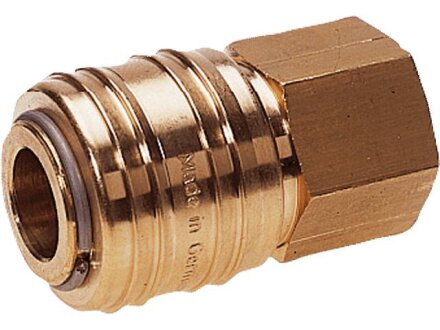 Single shut-off coupling socket nominal size 7.2 brass internally threaded G1 / 4i