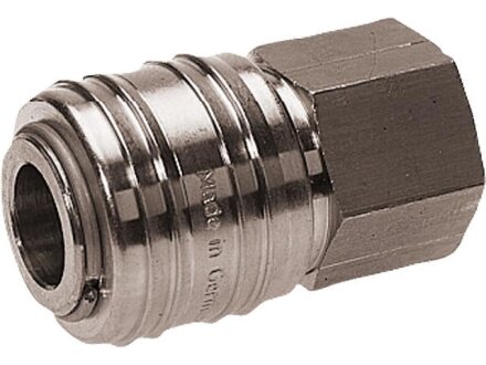 Single shut-off coupling socket nominal size 7.2 brass-plated internally threaded G1 / 2i