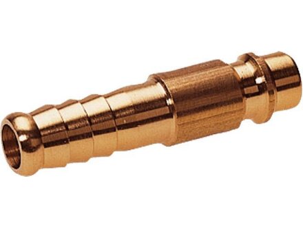 Stecktwrap brass with hose connection for receptacles nominal size 7.2 / 7.8 for hose inner diameter: 9 mm