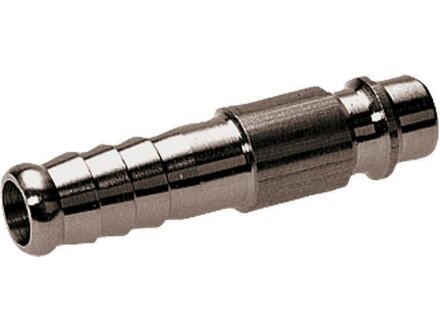 Bocchetta a innesto in ottone nichelato con portagomma per prese di accoppiamento larghezza nominale 7,2 / 7,8 per tubo Ø interno: 6 mm