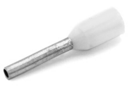 Férrulas de extremo de cable aisladas, blancas 0,50 mm², 8 mm, 500 piezas