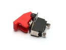 Toggle switch with screw terminals &red safety cap, 10A, 250V, 1-pole, ON/OFF
