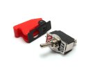 Toggle switch with screw terminals &red safety cap, 10A, 250V, 1-pole, ON/OFF