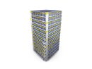Screw tower with 312 folding boxes and 4 swivel castors -...