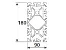 Profilo in alluminio 90x180S scanalatura tipo B 10...