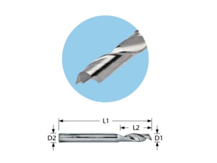 Single flute with hawk beak of VHF for aluminum and non-ferrous metals 0100-3-030-40