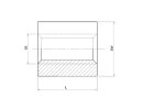 Trapezoidal threaded nut EVKM 28X5 left steel, square...