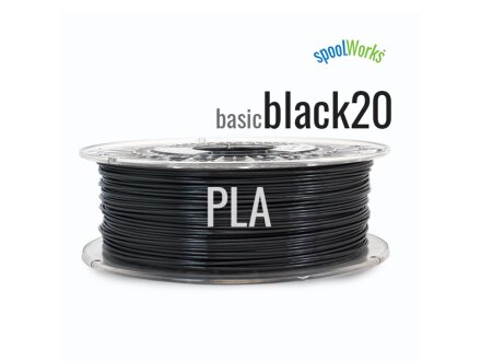 spoolWorks PLA - Basic Negro 20 - 1,75 mm - 2,3 kg