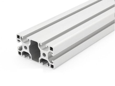 Perfil de aluminio 40x80 L tipo I ranura 8 ligero, plata
