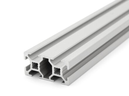 Perfil de aluminio 20x40 L tipo B ranura 6 ligero, plata  100mm